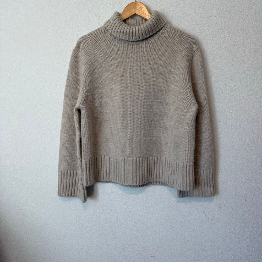 & Other Stories Beige Cashmere Wool Blend Mock Neck Jumper Women's Size Small